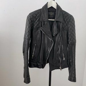 ALL SAINTS Black Leather Biker Jacket